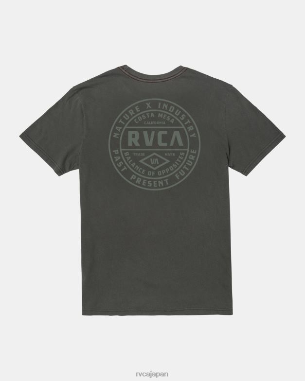 衣類 TP8J436 海賊黒 RVCA 男性 スタンダードイシューTシャツ