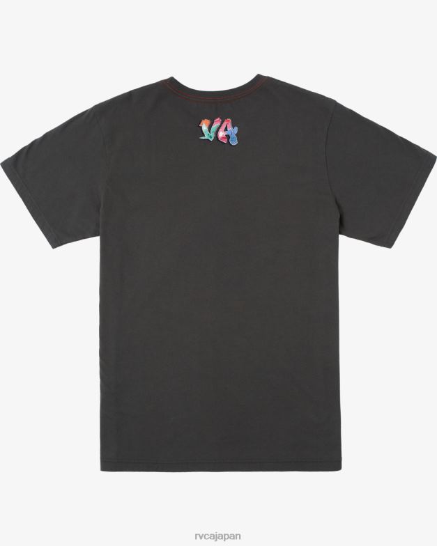 衣類 TP8J450 海賊黒 RVCA 男性 ブラックブックTシャツ