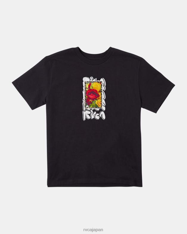 衣類 TP8J456 黒 RVCA 男性 ローズウォーター Tシャツ