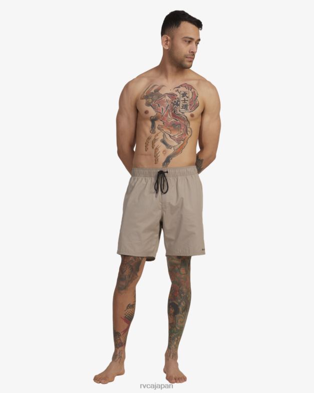 衣類 TP8J476 木材 RVCA 男性 反対側の伸縮性ウエストハイブリッド水陸両用ショーツ