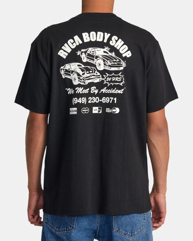 衣類 TP8J48 黒 RVCA 男性 ボディショップTシャツ