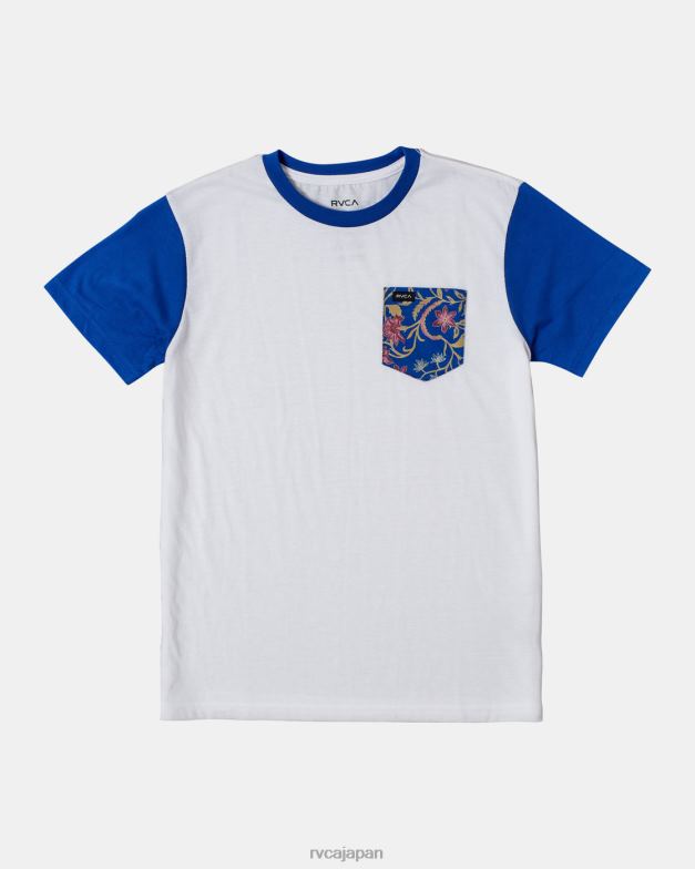 衣類 TP8J525 青 RVCA 男の子たち オーリー カラーブロック ポケット T シャツ