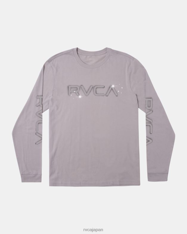 衣類 TP8J535 セメント RVCA 男性 ビッグエアブラシ長袖Tシャツ