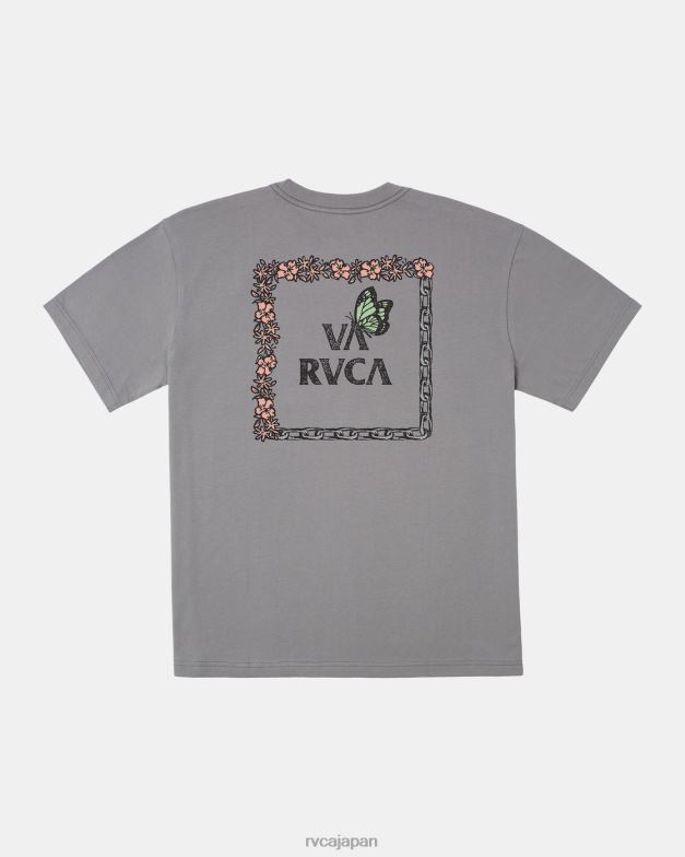 衣類 TP8J536 モーターグレー RVCA 男性 食物連鎖 Tシャツ