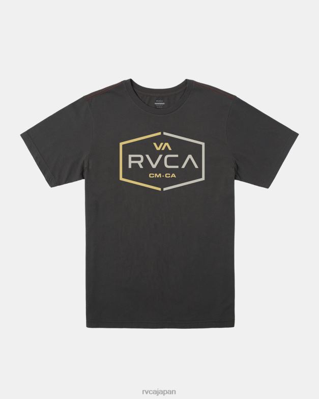 衣類 TP8J612 海賊黒 RVCA 男性 レイオーバースラブTシャツ