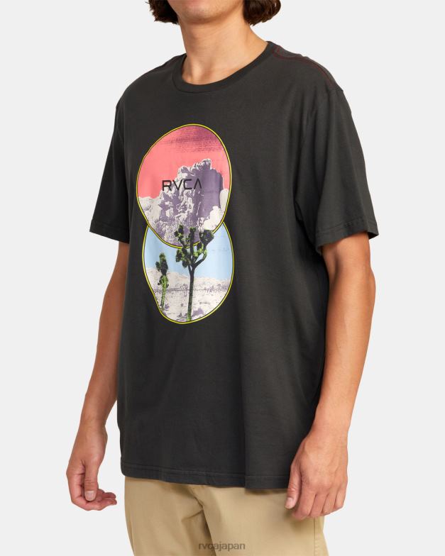 衣類 TP8J636 海賊黒 RVCA 男性 バッドラントTシャツ