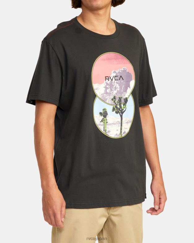 衣類 TP8J636 海賊黒 RVCA 男性 バッドラントTシャツ