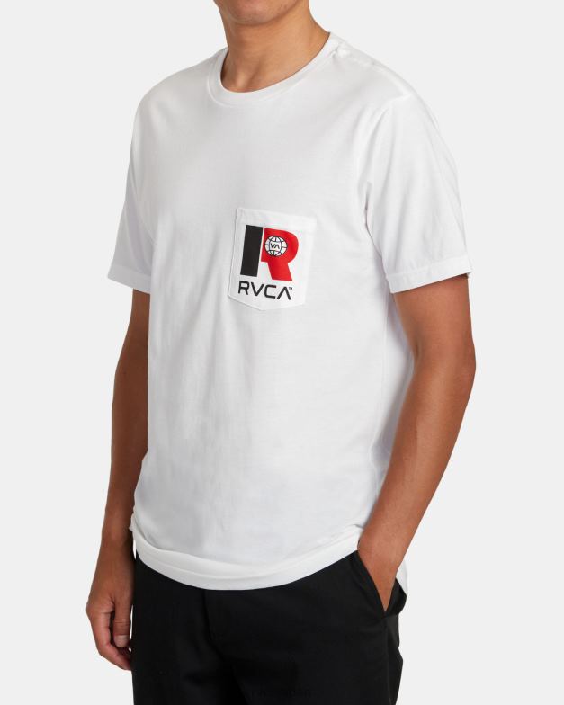 衣類 TP8J645 白 RVCA 男性 物流ポケットTシャツ