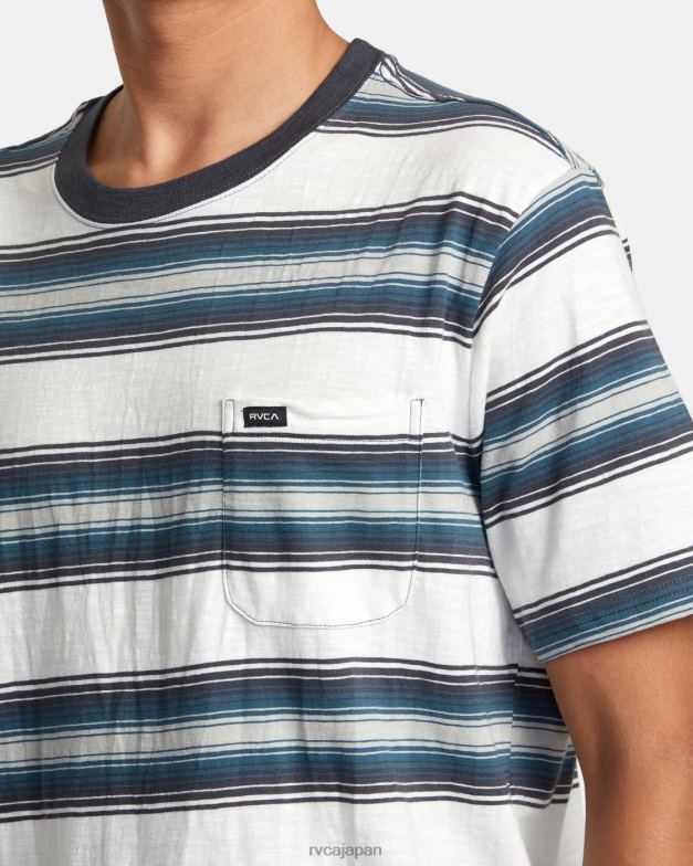 衣類 TP8J64 アンティークホワイト RVCA 男性 ポランコストライプTシャツ