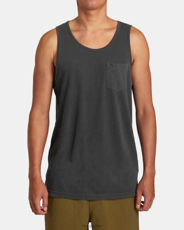 衣類 TP8J663 海賊黒 RVCA 男性 PTCピグメントタンクTシャツ