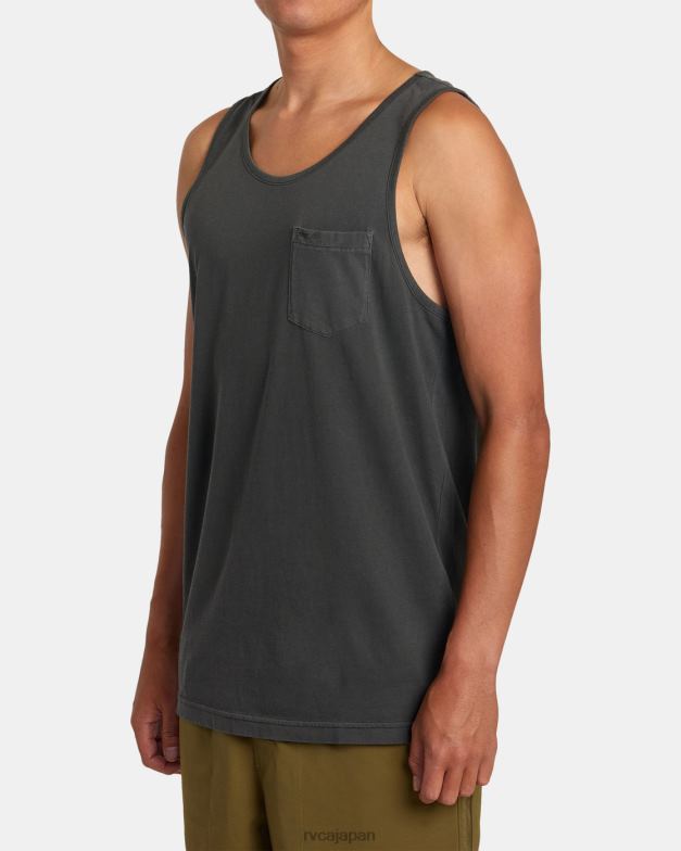 衣類 TP8J663 海賊黒 RVCA 男性 PTCピグメントタンクTシャツ