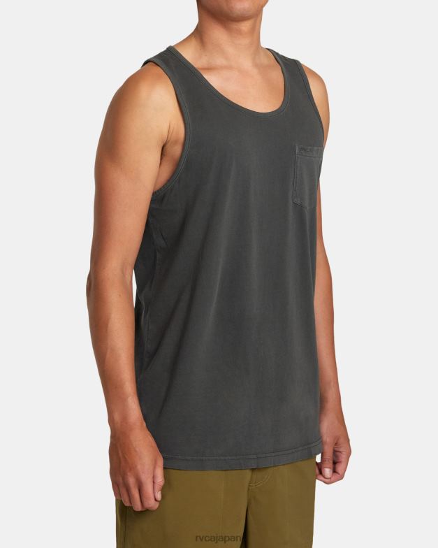 衣類 TP8J663 海賊黒 RVCA 男性 PTCピグメントタンクTシャツ