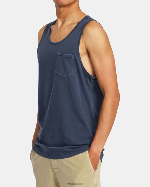 衣類 TP8J673 ムーディーブルー RVCA 男性 PTCピグメントタンクTシャツ