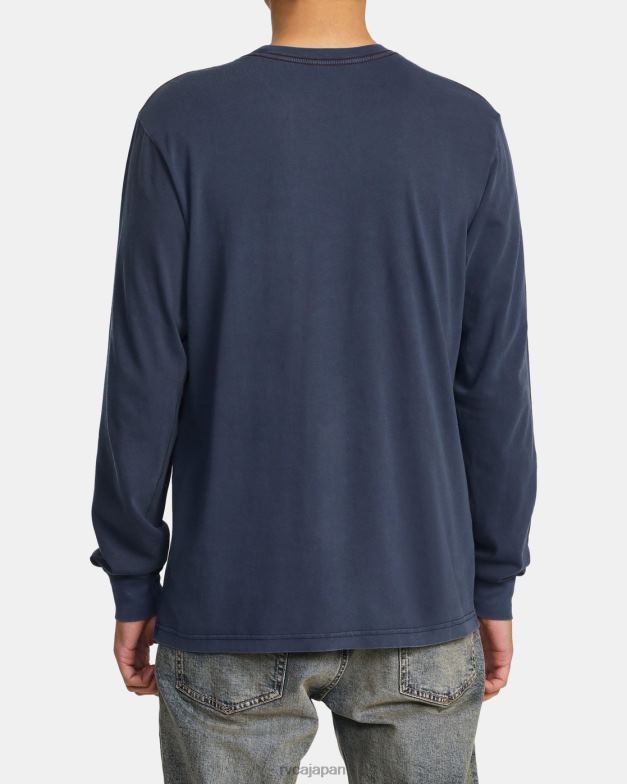 衣類 TP8J682 ムーディーブルー RVCA 男性 PTCピグメント長袖Tシャツ