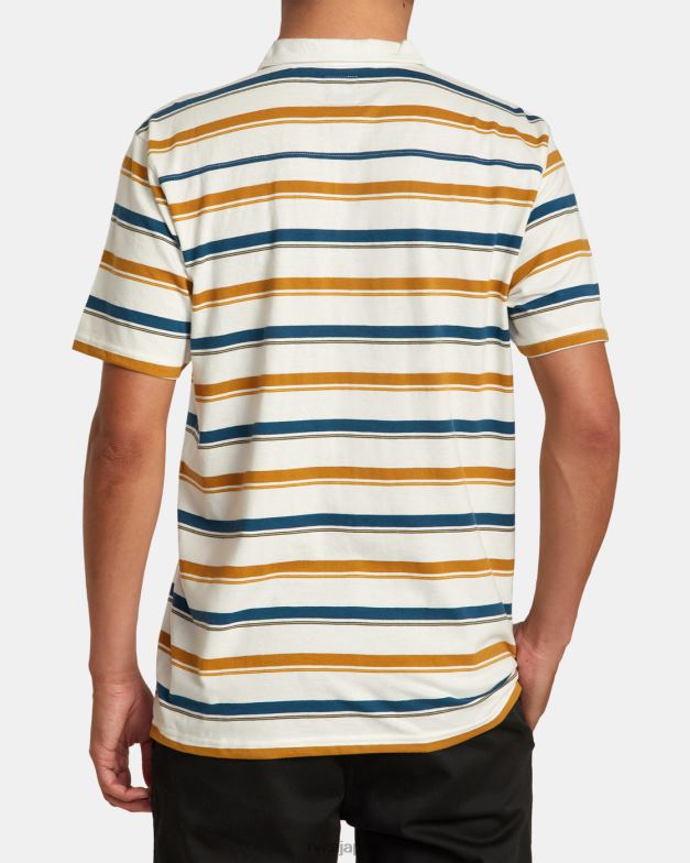 衣類 TP8J69 アンティークホワイト RVCA 男性 キャサディストライプポロシャツ