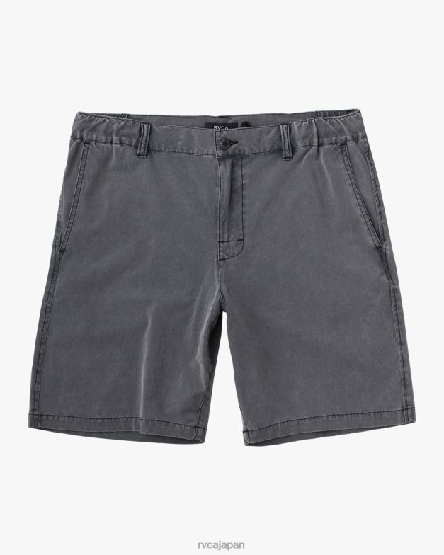 衣類 TP8J708 海賊黒 RVCA 男性 オールタイム コースタル リンスド ハイブリッド 19 ショーツ