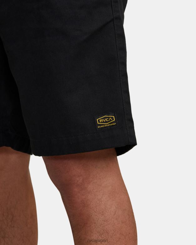 衣類 TP8J733 黒 RVCA 男性 リセッションコレクション アメリカーナ エラスティック 20 ショーツ