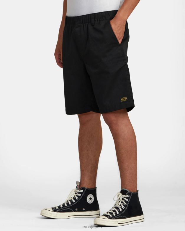 衣類 TP8J733 黒 RVCA 男性 リセッションコレクション アメリカーナ エラスティック 20 ショーツ