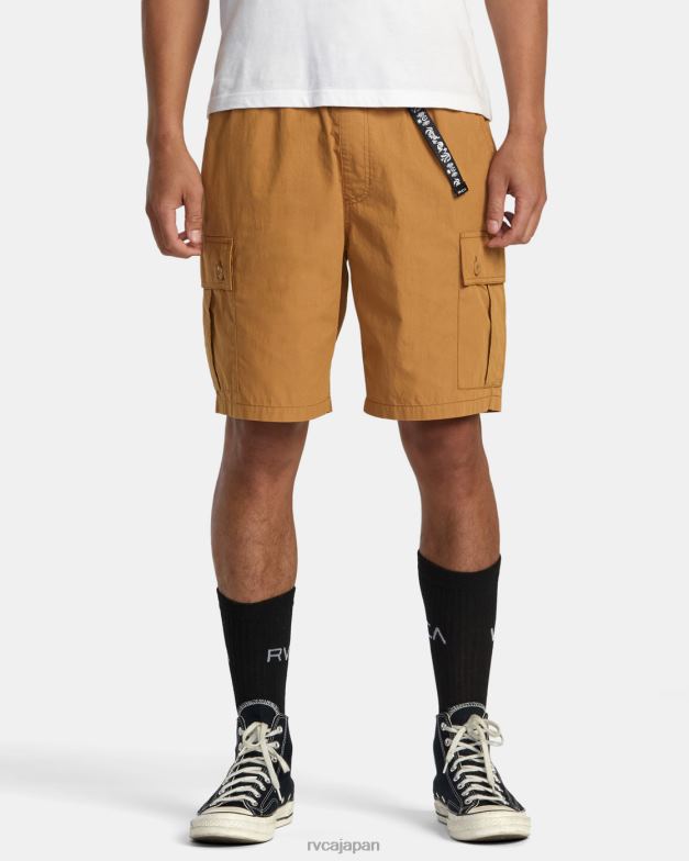 衣類 TP8J74 キャメル RVCA 男性 シビック ユーティリティ 18 エラスティック ショーツ