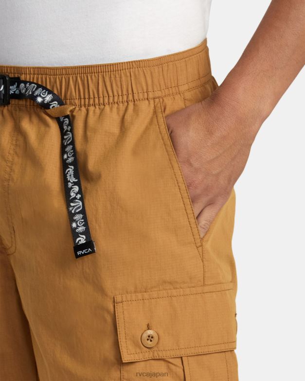 衣類 TP8J74 キャメル RVCA 男性 シビック ユーティリティ 18 エラスティック ショーツ