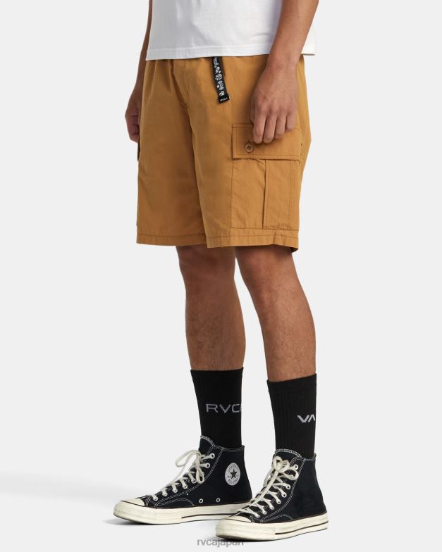 衣類 TP8J74 キャメル RVCA 男性 シビック ユーティリティ 18 エラスティック ショーツ