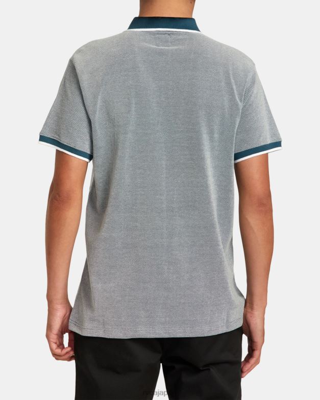 衣類 TP8J85 アヒルブルー RVCA 男性 ペナント バーズアイ ポロシャツ