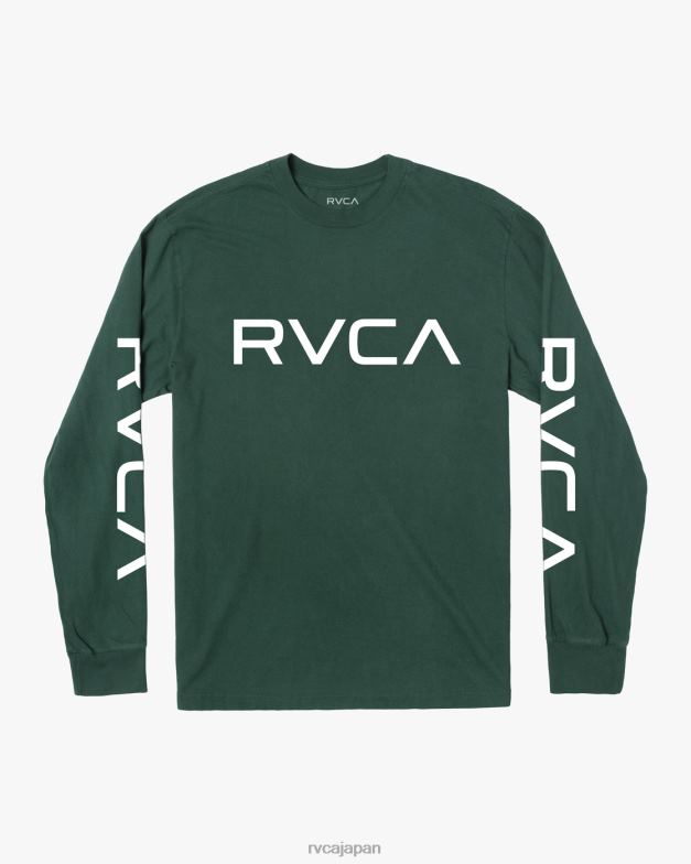 衣類 TP8J862 ハンターグリーン RVCA 男性 大きな長袖Tシャツ