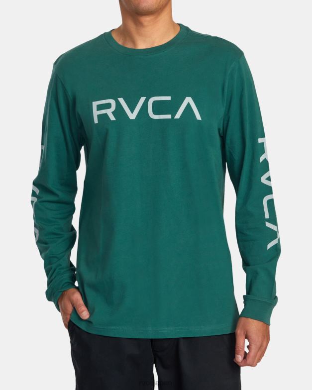 衣類 TP8J862 ハンターグリーン RVCA 男性 大きな長袖Tシャツ