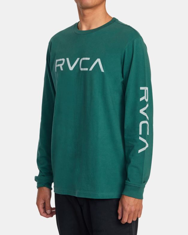 衣類 TP8J862 ハンターグリーン RVCA 男性 大きな長袖Tシャツ