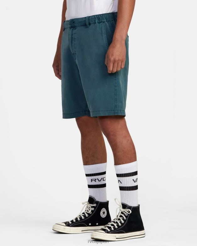 衣類 TP8J874 アヒルブルー RVCA 男性 オールタイム コースタル リンスド ハイブリッド 19 ショーツ
