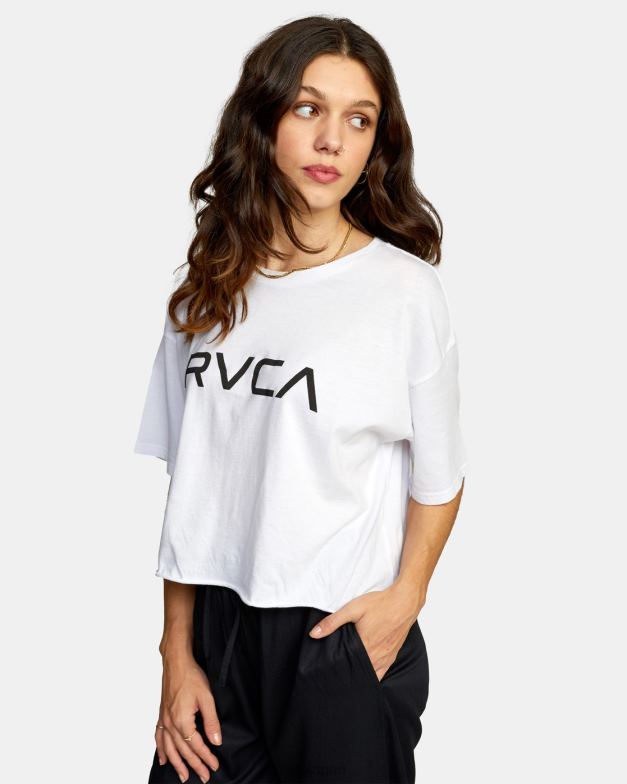 衣類 TP8J892 白 RVCA 女性 ビッグ半袖Tシャツ