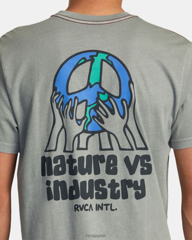 衣類 TP8J89 記念碑 RVCA 男性 アースコープTシャツ