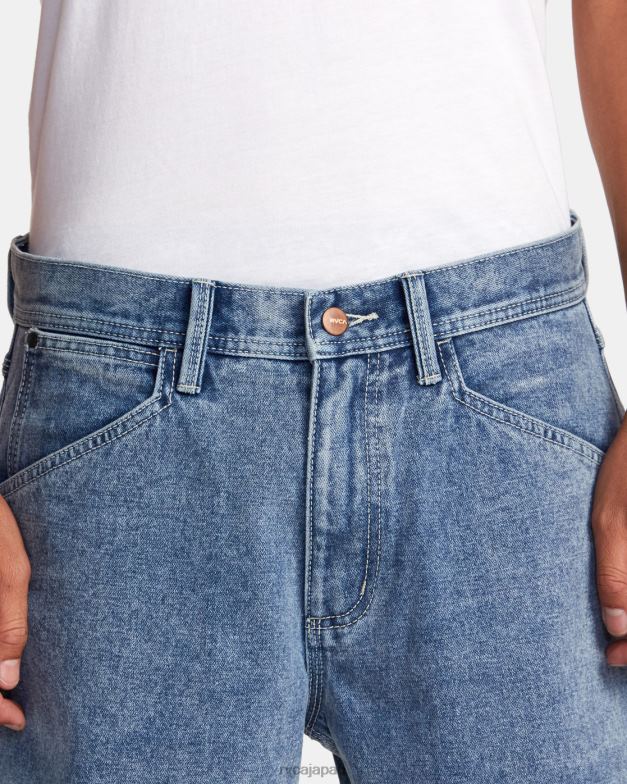 衣類 TP8J925 壊れたブルーウォッシュ RVCA 男性 チェーンメイル デニムショートパンツ