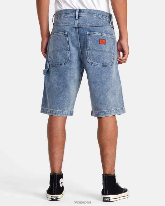 衣類 TP8J925 壊れたブルーウォッシュ RVCA 男性 チェーンメイル デニムショートパンツ