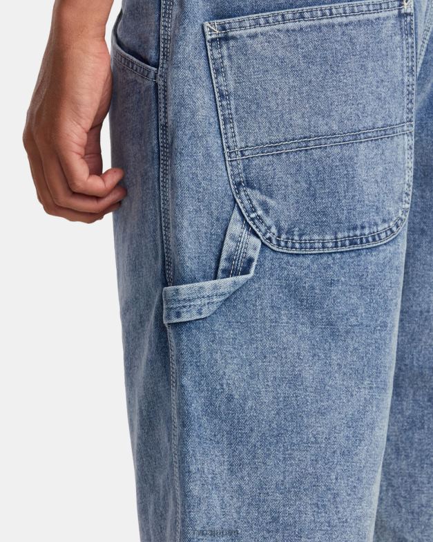 衣類 TP8J925 壊れたブルーウォッシュ RVCA 男性 チェーンメイル デニムショートパンツ