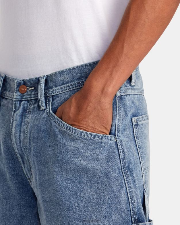 衣類 TP8J925 壊れたブルーウォッシュ RVCA 男性 チェーンメイル デニムショートパンツ