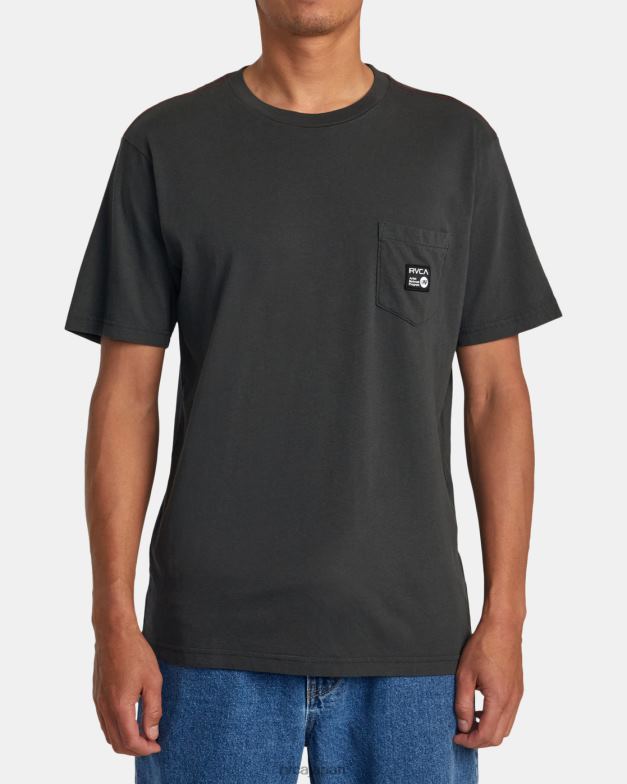 衣類 TP8J935 海賊黒 RVCA 男性 アンプポケットTシャツ