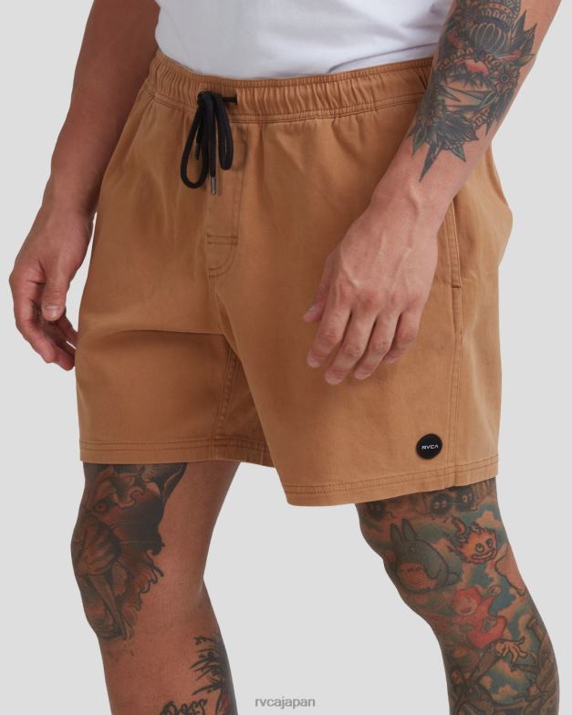 衣類 TP8J937 キャメル RVCA 男性 エスケープ弾性ウエストウォークショーツ 17