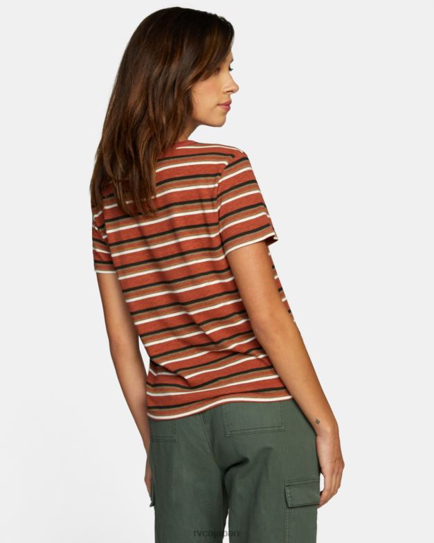 衣類 TP8J946 ほこりっぽい赤 RVCA 女性 ビッグティー