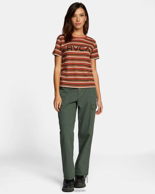 衣類 TP8J946 ほこりっぽい赤 RVCA 女性 ビッグティー