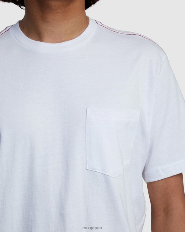 衣類 TP8J968 白 RVCA 男性 PTC スタンダード ウォッシュ T シャツ
