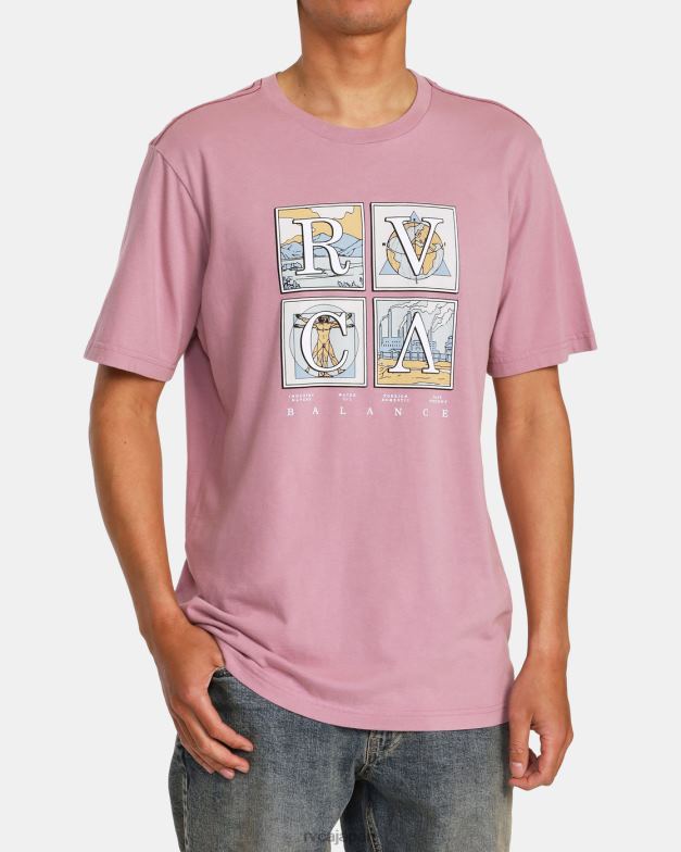 衣類 TP8J986 ラベンダー RVCA 男性 ナチュラルTシャツ