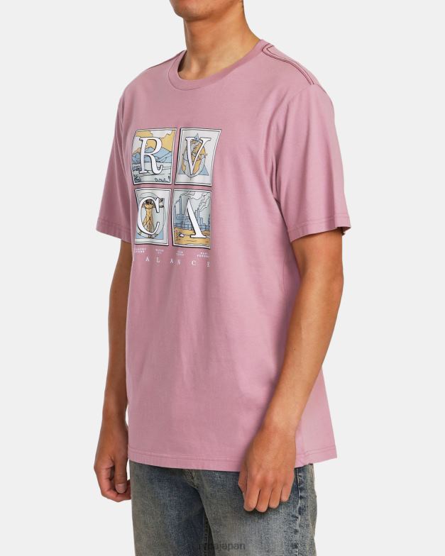 衣類 TP8J986 ラベンダー RVCA 男性 ナチュラルTシャツ