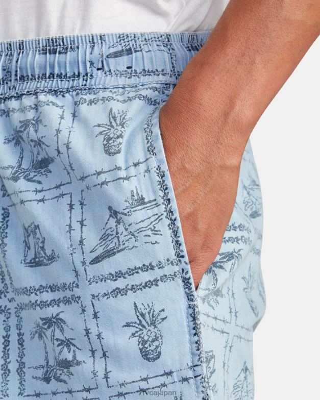 衣類 TP8J989 ウォッシュドデニム RVCA 男性 エスケープ シャンブレー伸縮性ショーツ