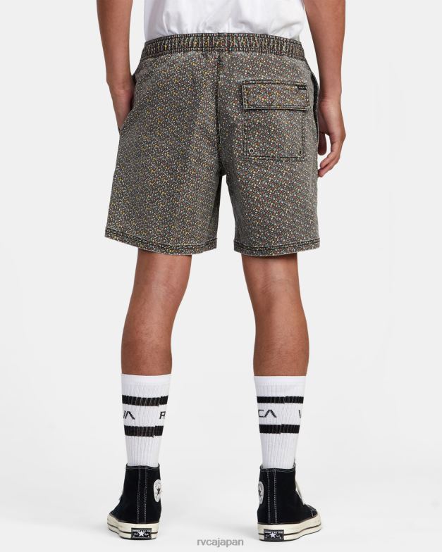 衣類 TP8J992 明るい黒 RVCA 男性 エスケーププリント エラスティックウエスト ウォークショーツ 17