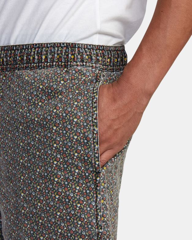 衣類 TP8J992 明るい黒 RVCA 男性 エスケーププリント エラスティックウエスト ウォークショーツ 17