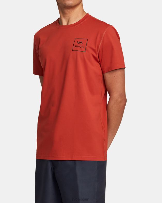 衣類 TP8J350 辰砂 RVCA ユニセックス 半袖ラッシュガード