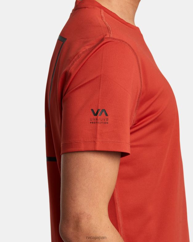 衣類 TP8J350 辰砂 RVCA ユニセックス 半袖ラッシュガード