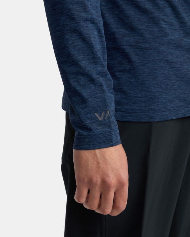 衣類 TP8J590 ネイビーヘザー RVCA ユニセックス サーフプリント ラッシュガード パーカー