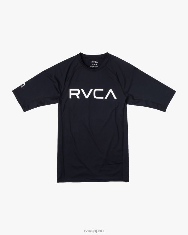 衣類 TP8J603 黒 RVCA ユニセックス 半袖ラッシュガード